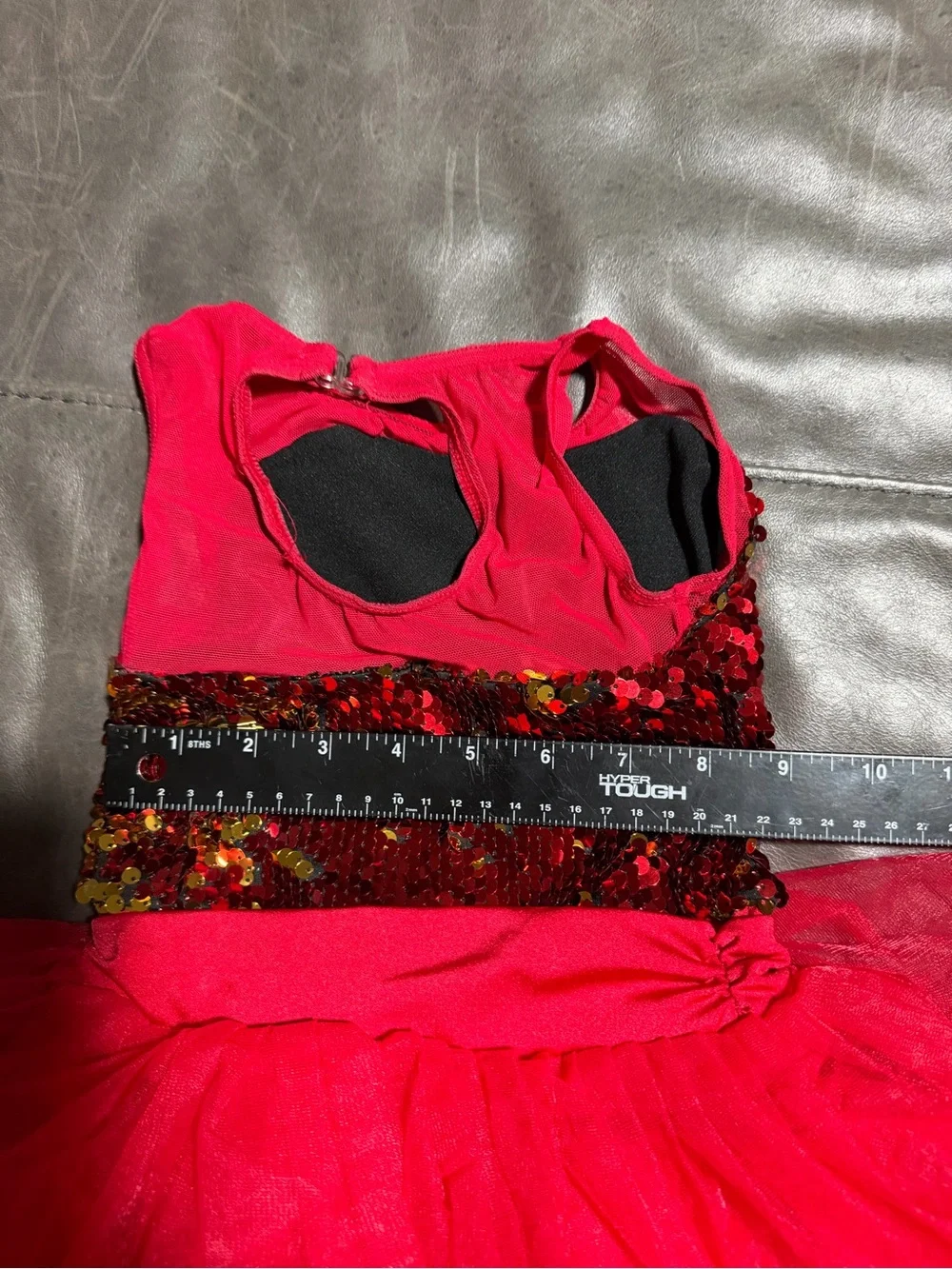 Weissman Girls XSC Red Gold Sequin Tutu Dance Costume Recital Competition